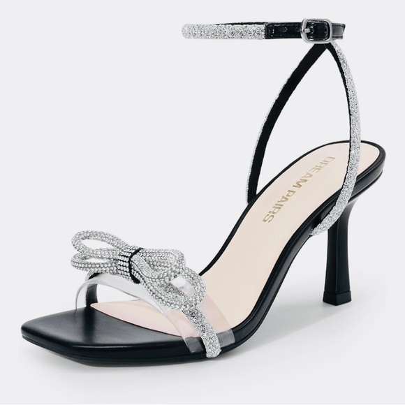 Dream Pairs Shoes - Dream Paris Elegant Black and Silver Women's Heels New